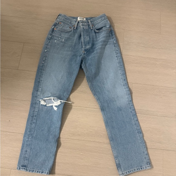 Agolde Riley High Rise Straight Crop Jeans - Picture 2 of 7